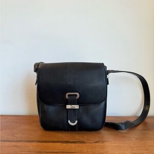 Lancel Paris Vintage Black Leather Shoulder Bag Purse